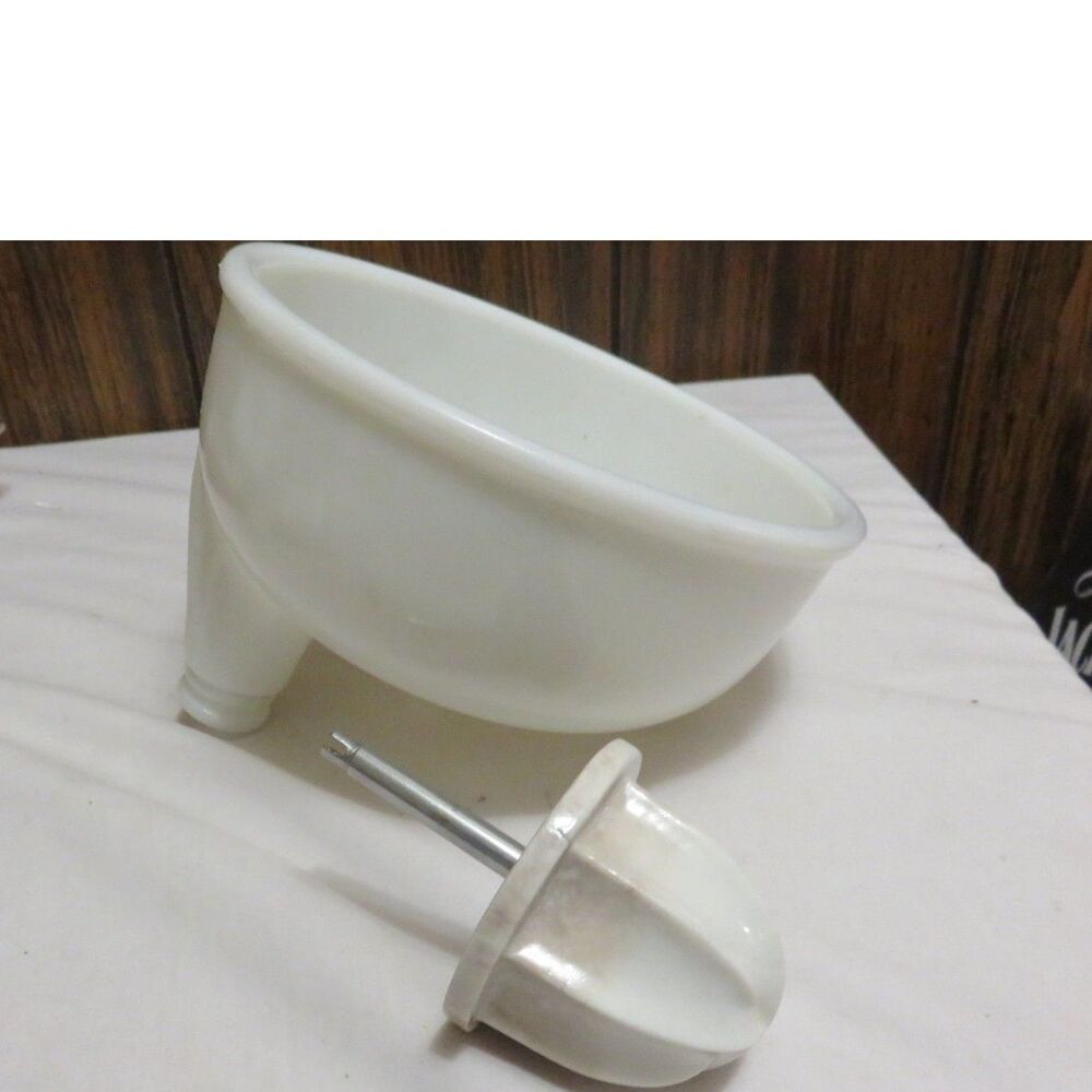 VINTAGE MILK GLASS JUICER ATTACHMENT FOR MIXER